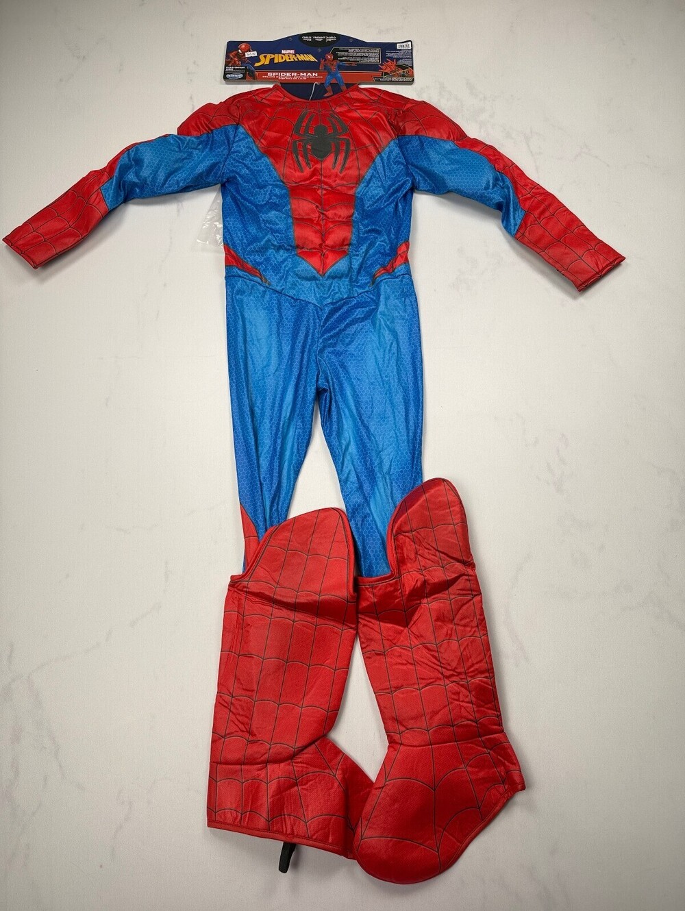 Marvel Spider-Man Costume Jumpsuit Red Blue Modern Statement Piece - Boys M 7/8